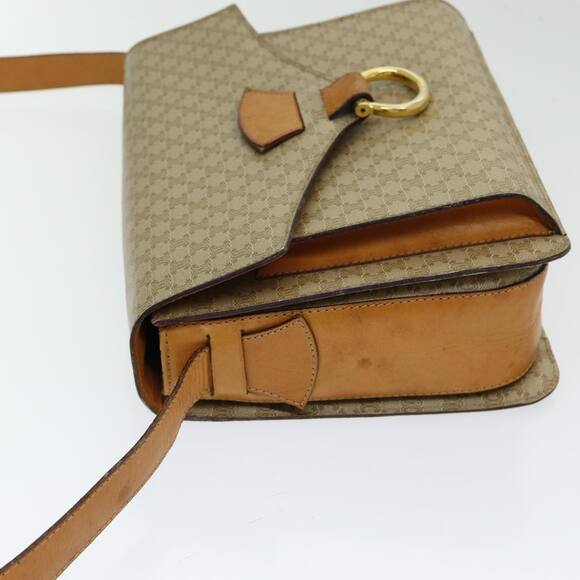 CELINE Macadam Canvas Shoulder Bag Beige Gold - Picture 5 of 13